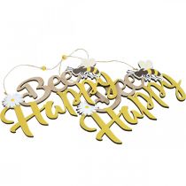 Article Panneau décoratif abeille « Bee Happy » décoration d'été en bois 31×18cm 2pcs