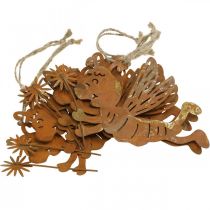 Article Abeille à suspendre rouille déco métal décoration estivale 12cm 6pcs