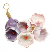 Suspension déco muguet violet blanc Ø4cm H6cm 6 pièces