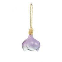 Suspension déco muguet violet blanc Ø4cm H6cm 6 pièces