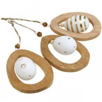 Article Oeuf de Pâques à suspendre avec motifs d'oeufs Décoration de Pâques H12cm 3 pcs
