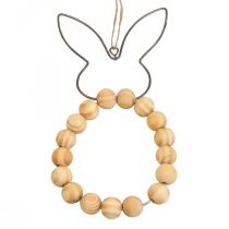Article Pendentif décoratif Lapins Perles décoratives en bois Métal 8,5 cm × 18 cm 4 pcs