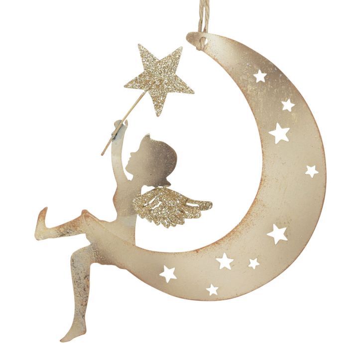 Article Pendentif ange étoile décoration de Noël à suspendre H19cm 2 pièces