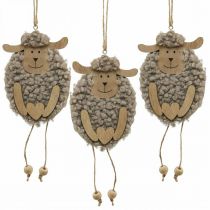 Décoration de Pâques mouton cintre bois moelleux 8.5×1.5×20cm 6pcs