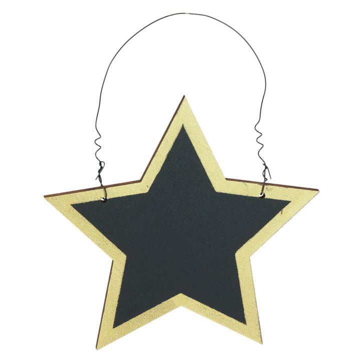 Cintres décoratifs étoiles en bois noir doré Noël Ø15cm 8pcs