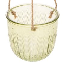 Article Pot suspendu en verre, pot décoratif en verre, style rétro, vert/marron, 14,5 cm, lot de 2