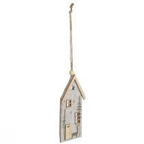 Article Set de 6 Décorations de Noël en Feutre Beige en Forme de Petite Maison 15cm