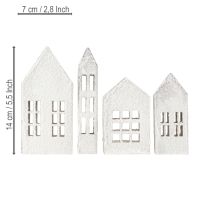 Article Maisons miniatures pour la décoration intérieure et l'ambiance, très décoratives, design intemporel pour la maison, 14 cm, lot de 4