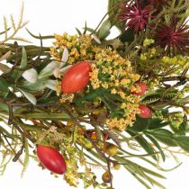 Déco couronne églantier artificielle couronne d&#39;automne fleurs artificielles Ø25cm