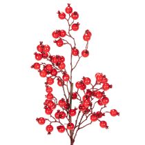 Article Branche artificielle de cynorrhodon avec baies brillantes rouges 62 cm pour décoration intérieure