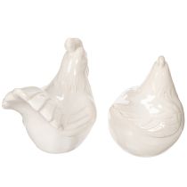 Article Figurine de poulet, émaillée brillante, pour décoration intérieure moderne, 17 cm, lot de 2