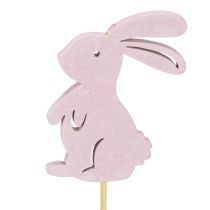 Article Lapins décoratifs sur bâtonnet, 31,5 cm, lot de 16, pour décorer tables et pots de fleurs.