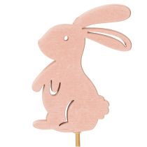 Article Lapins décoratifs sur bâtonnet, 31,5 cm, lot de 16, pour décorer tables et pots de fleurs.