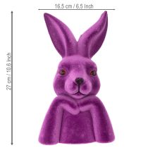Article Buste de lapin décoratif violet en pose pensante 16,5×13×27 cm