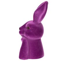 Article Buste de lapin décoratif violet en pose pensante 16,5×13×27 cm