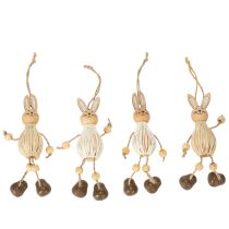 Article Décorations de Pâques à suspendre en forme de lapin, 12 cm, lot de 4