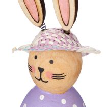 Article Décoration de table de Pâques printanière, lapins décoratifs avec chapeaux, 7 cm, lot de 9