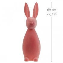 Article Lapin de Pâques décoratif, floqué orange abricot, H69cm