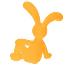 Article Figurines décoratives lapins jaunes en plastique - Lot de 2, hauteur 22 cm