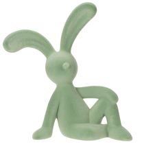 Article Figurine décorative en forme de lièvre vert sauge 38 cm pour une décoration printanière