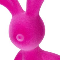 Article Décoration Lapin Moderne en Finition Velours Rose - 38 cm