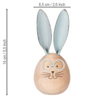 Article Figurines décoratives de lapins à visages variés, pour une touche ludique sur les tables et les étagères, 14 cm, lot de 3.