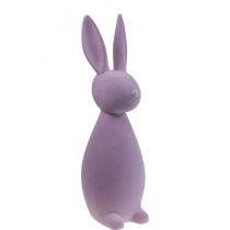 Article Lapin de Pâques décoratif – 2e choix – Lilas floqué H47 cm