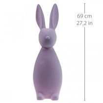 Article Lapin de Pâques décoratif, floqué lilas violet, H69cm