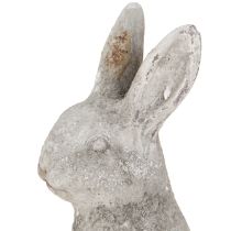 Article Lapin de Pâques assis en céramique gris antique 13 × 10 × 22 cm