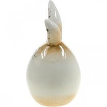 Article Lapin de Pâques oeuf blanc en céramique figurine décorative lapin Ø6cm H11.5cm