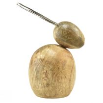 Article Lapins décoration bois métal argent Pâques 12,5x14x16,5cm