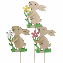 Article Bouchon de fleur lapin en bois 9cm 12 pcs