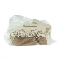 Article Lapin en Bois Assis Motif Fleur Blanc Naturel 24×24cm 2 pcs