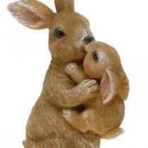 Figurines de décoration de lapin lapin famille décoration de Pâques H11.5cm 2pcs