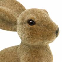 Article Décoration de Pâques lapin assis floqué marron H19cm 2 pcs
