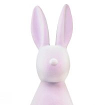 Article Lapin de Pâques lapin décoratif debout floqué lilas H47cm