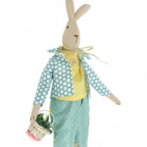 Article Lapin de pâques en tissu, lapin avec vêtements, décoration de pâques, bunny boy H46cm