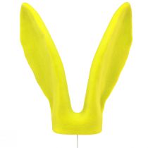 Article Oreilles décoratives de lapin jaune vert pistache Pâques sur bâton 56cm