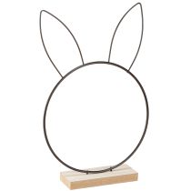Article Anneau de décoration lapin métal bois naturel noir Ø20cm 2pcs