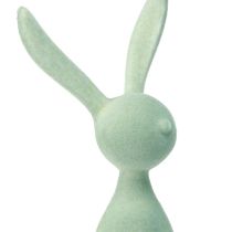 Article Lapins de Pâques décoratifs à poser sur une étagère, floqués, verts/marrons, 28 cm, lot de 3