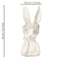 Article Lapin décoratif aux détails soignés, idéal pour des idées intemporelles de printemps et de Pâques, 34 cm
