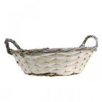Article Panier décoratif, jardinière, blanc, rond, style shabby chic, pot de fleurs, Ø 29,5 cm