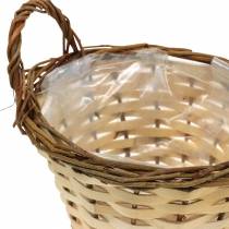 Jardinière Panier de Pâques avec anses rondes crème, marron Ø15 / 18cm, lot de 2