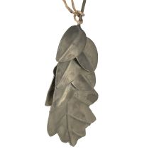 Article Feuilles déco automne métal gris argent L20cm 4pcs