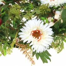 Couronne d&#39;automne chrysanthème blanc Ø30cm
