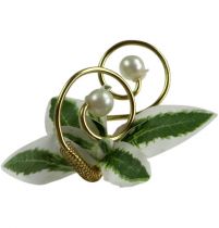 Broches de mariage avec perles, doré, 8 cm 24 p.