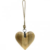 Article Coeur en bois, coeur décoratif à suspendre, décoration coeur H19cm