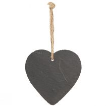 Article Coeur en ardoise coeur d'ardoise à suspendre noir 10cm 6pcs