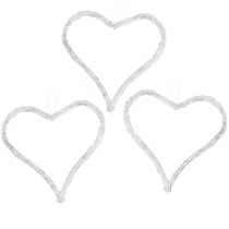 Article Coeur Bast à accrocher blanc 10cm 12pcs