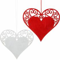 Coeur à accrocher, décoration de mariage, pendentifs coeur, décoration coeur, Saint Valentin 12pcs